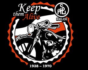 Przejdź do produktu Koszulka motocyklowa T-shirt z nadrukiem SHL Kielce - czarna, męska