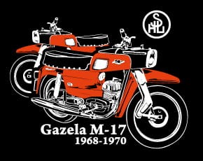 Przejdź do produktu Koszulka motocyklowa T-shirt z nadrukiem Gazela M17 - czarna, męska