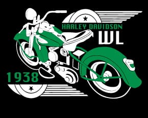 Przejdź do produktu Koszulka motocyklowa T-shirt z nadrukiem Harley Davidson - czarna, męska