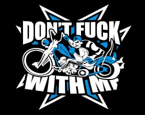 Przejdź do produktu Koszulka motocyklowa T-shirt z nadrukiem Don't Fuck With Me - męska, czarna