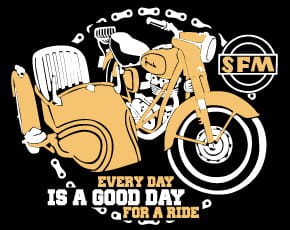 Przejdź do produktu Koszulka motocyklowa T-shirt z nadrukiem Junak - męska, czarna
