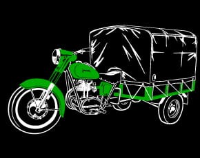 Przejdź do produktu Koszulka motocyklowa T-shirt z nadrukiem Junak - męska, czarna
