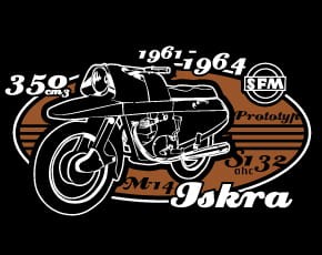 Przejdź do produktu Koszulka motocyklowa T-shirt z nadrukiem PROTOTYP ISKRA M-14 SFM - męska, czarna