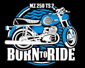 Przejdź do produktu Koszulka motocyklowa T-shirt z nadrukiem MZ 250 - czarna, męska