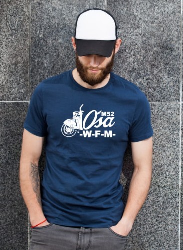 Przejdź do produktu Koszulka motocyklowa T-shirt z nadrukiem OSA M52 WFM - czarna, męska