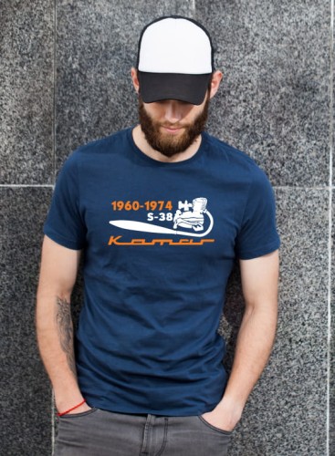 Przejdź do produktu Koszulka motocyklowa T-shirt z nadrukiem Komar S38 - czarna, męska