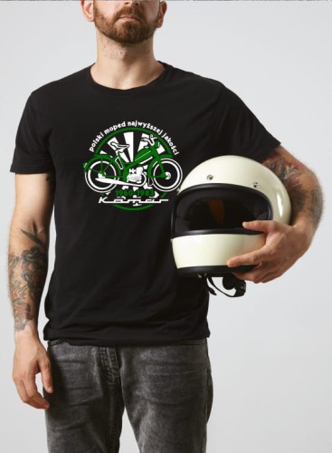 Przejdź do produktu Koszulka motocyklowa T-shirt z nadrukiem Komar - czarna, męska