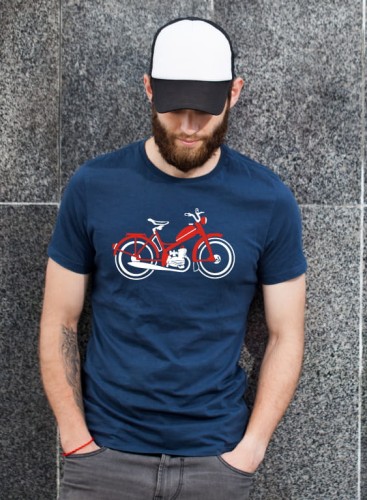 Przejdź do produktu Koszulka motocyklowa T-shirt z nadrukiem Komar - czarna, męska