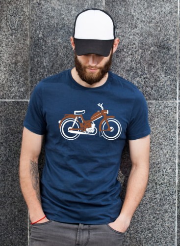 Przejdź do produktu Koszulka motocyklowa T-shirt z nadrukiem Komar  - czarna, męska