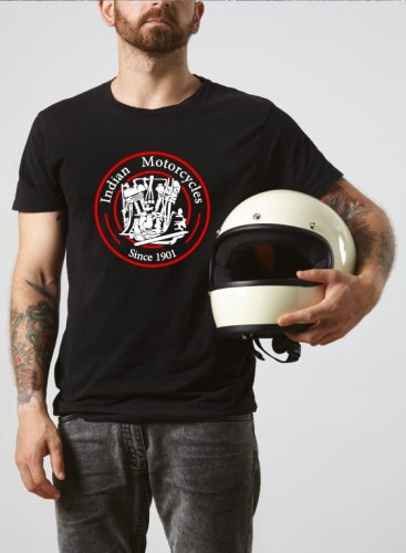 Przejdź do produktu Koszulka motocyklowa T-shirt z nadrukiem Indian Motorcycles - czarna, męska