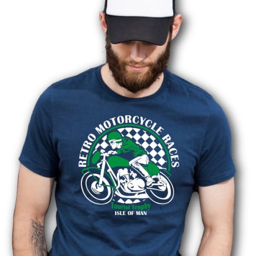 Przejdź do produktu Koszulka motocyklowa T-shirt z nadrukiem Retro Motorcycle Races-  męska